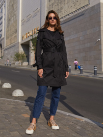 Тренч MilaNova модель Плащ ПВ-162 черный Тренч MilaNova модель Плащ ПВ-162 черный Фото