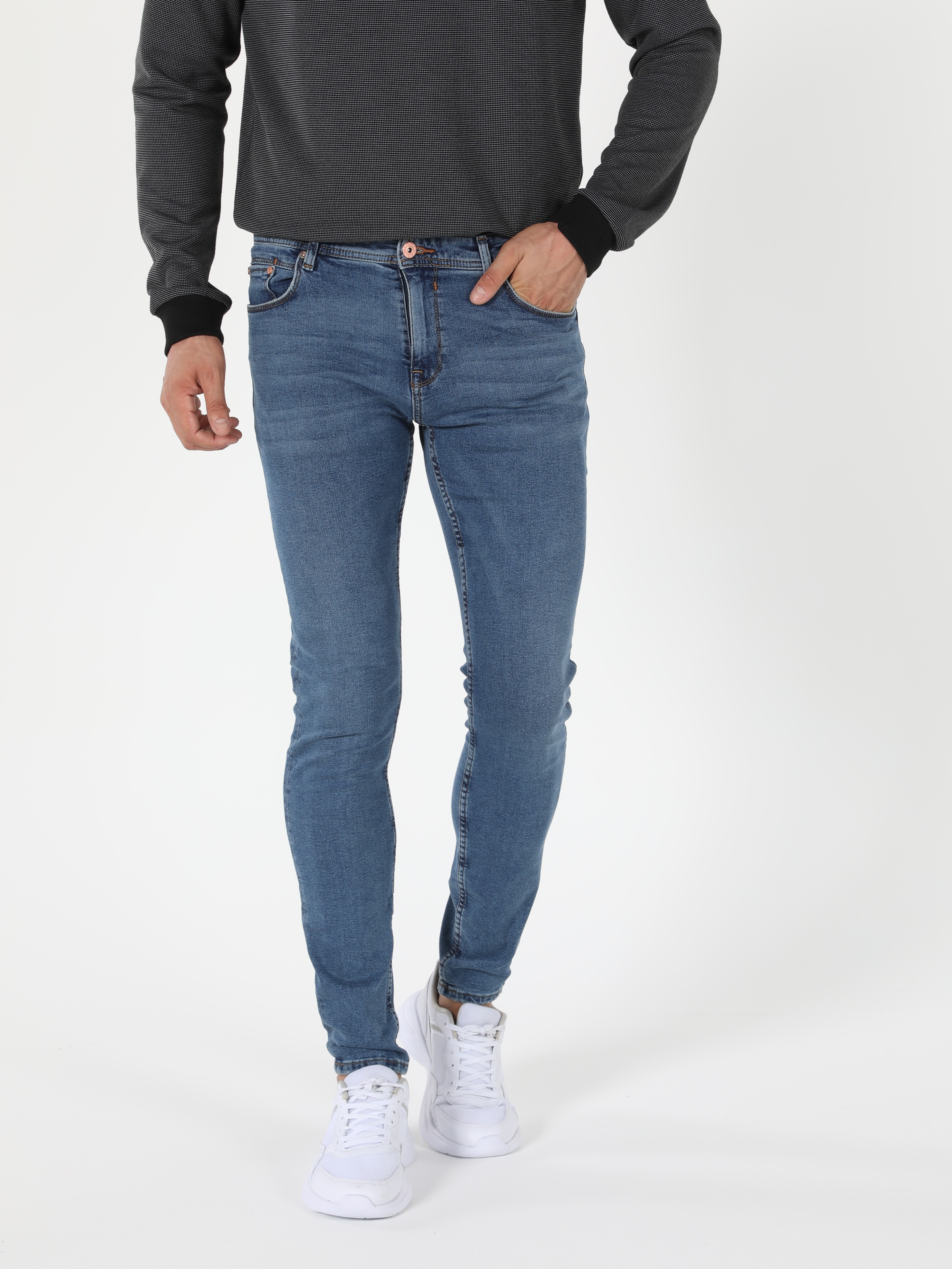 Чоловічі Скіні джинси Colin’s  (CL1056171_Q1.V1_DN06454) колір джинс, матеріал комбінований верх Colin’s - купити в Україні