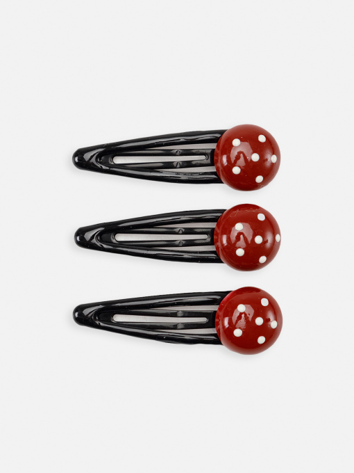 Набір заколок для дівчинки колір бордовий ЦБ-00267005 YUKI модель ЦБ-00267005 Фото