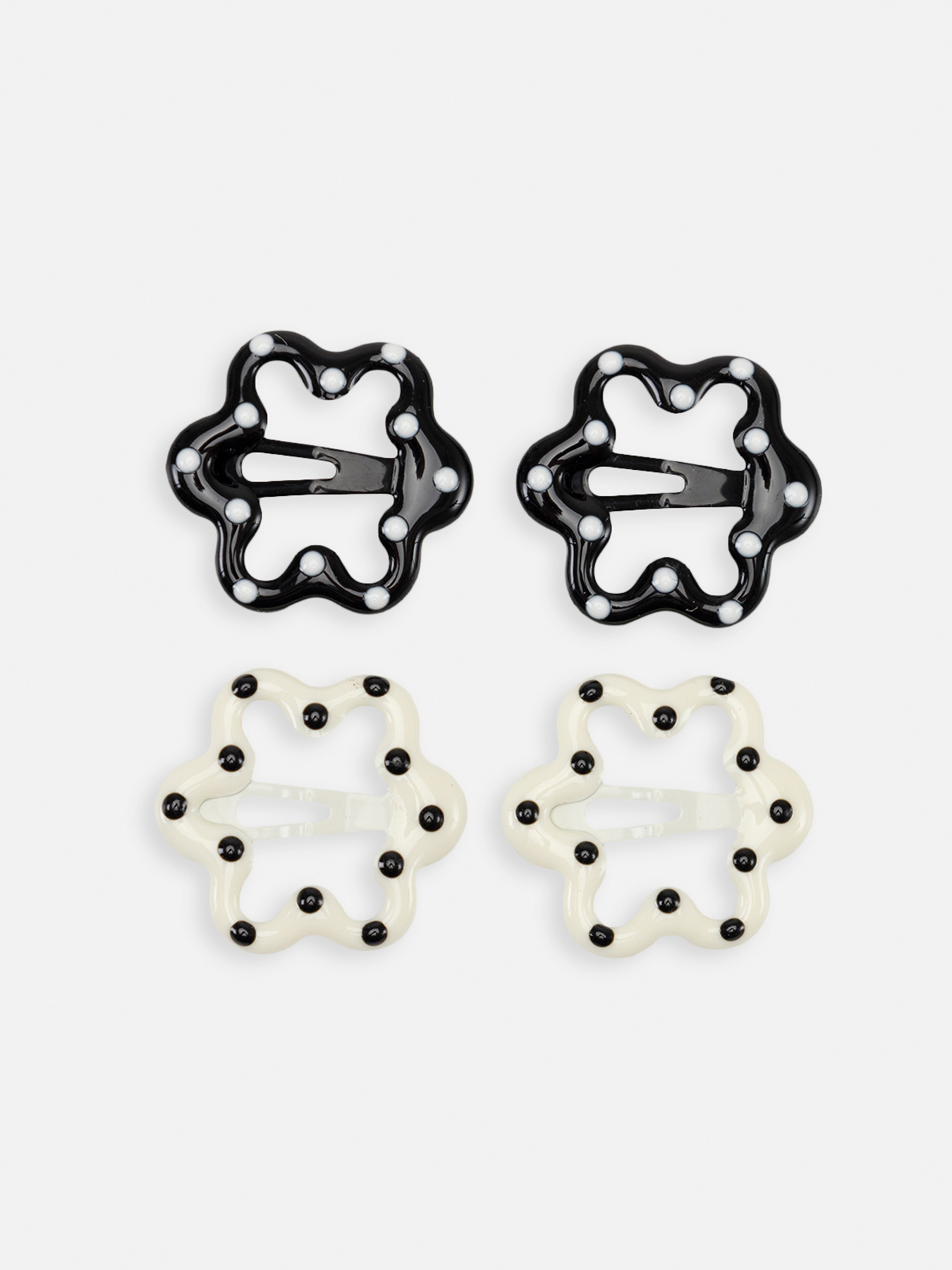 Набор заколок для девочки  цвет черно-белый ЦБ-00267009 YUKI модель ЦБ-00267009 Фото