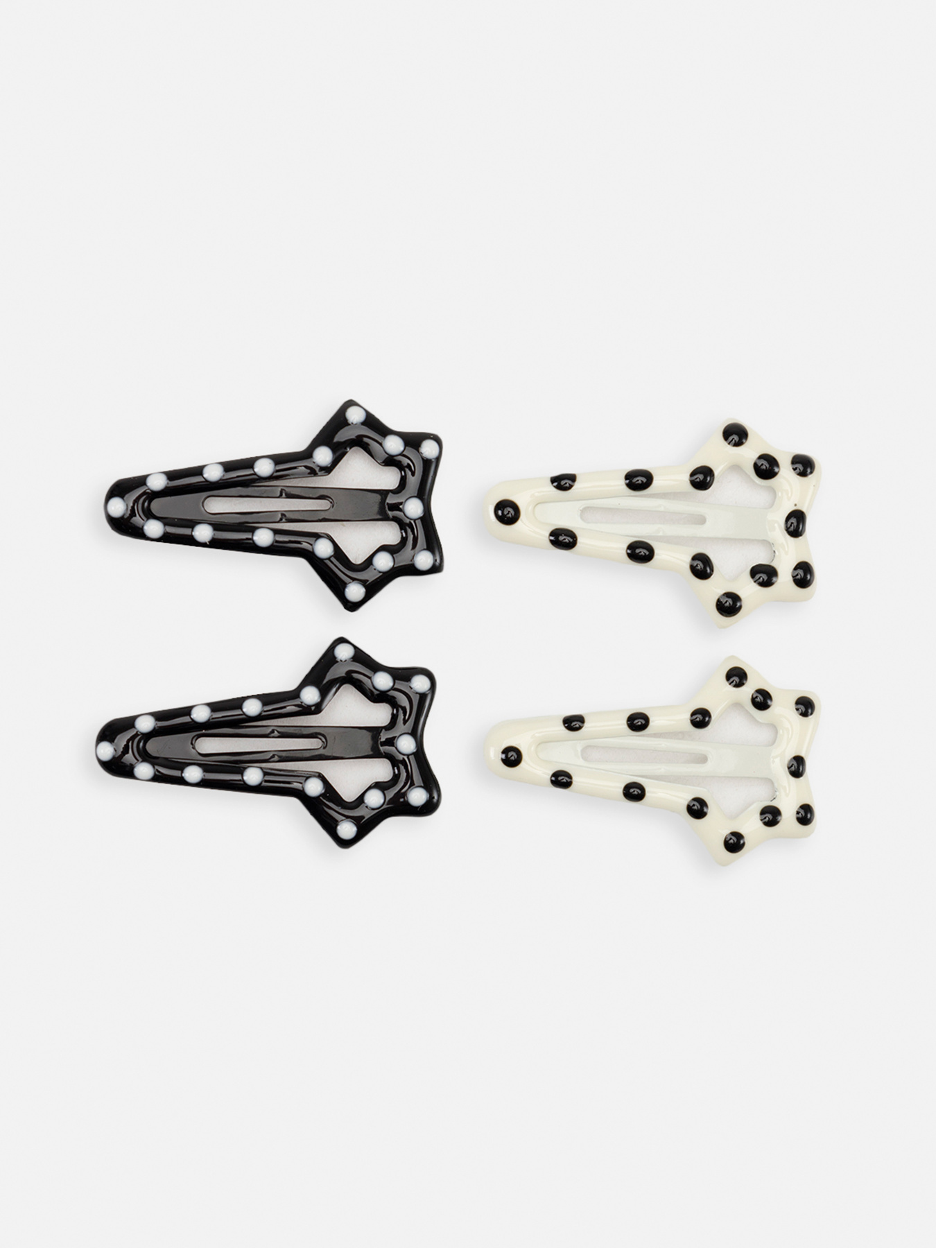 Набор заколок для девочки цвет черно-белый ЦБ-00267010 YUKI модель ЦБ-00267010 Фото