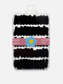 Набор резинок для волос для девочки цвет черный ЦБ-00267204 YUKI модель ЦБ-00267204 Фото