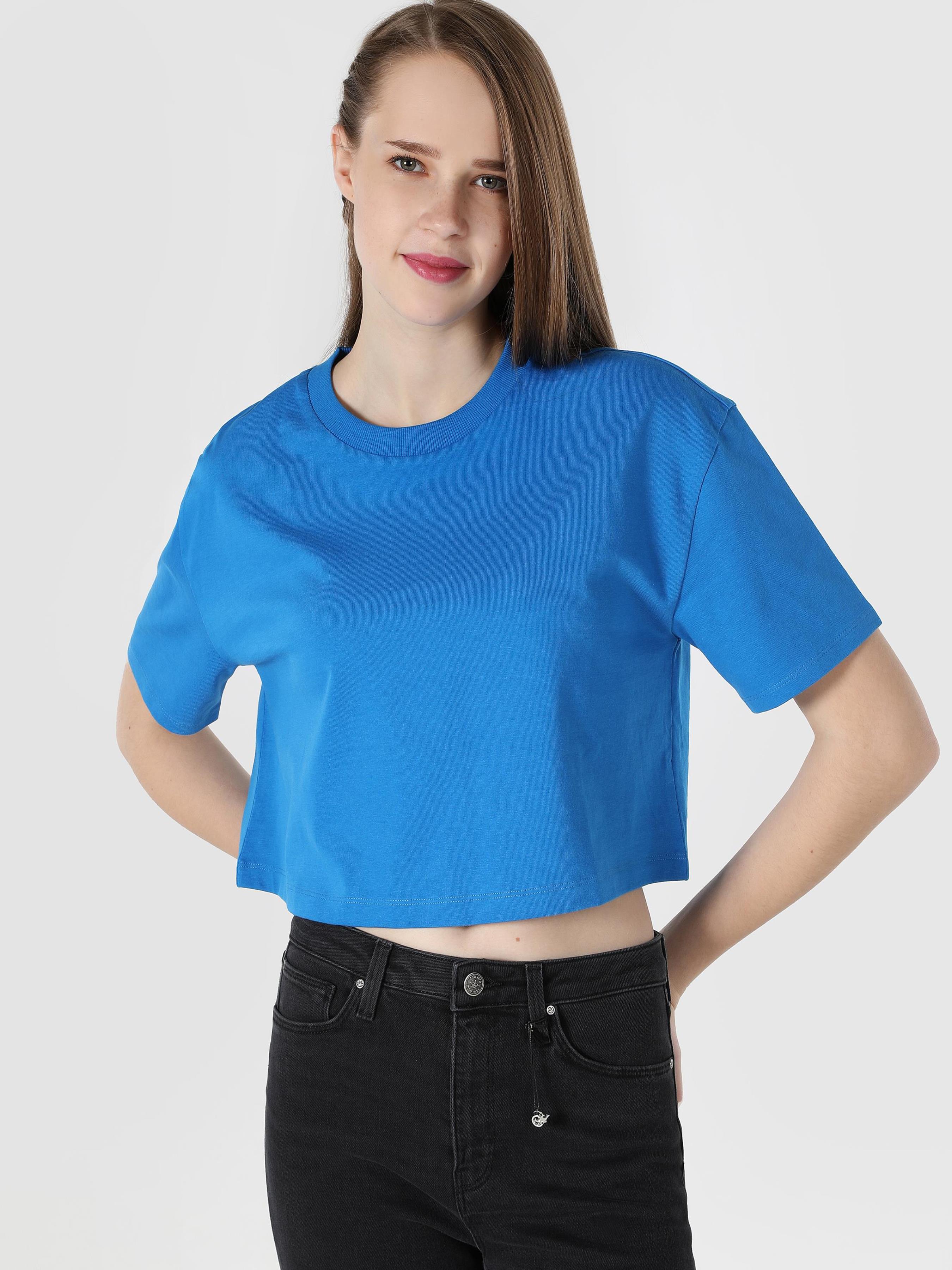 Жіночі Футболки і поло Colin’s  (CL1063420_Q1.V1_RBL) колір блакитний, матеріал комбінований верх