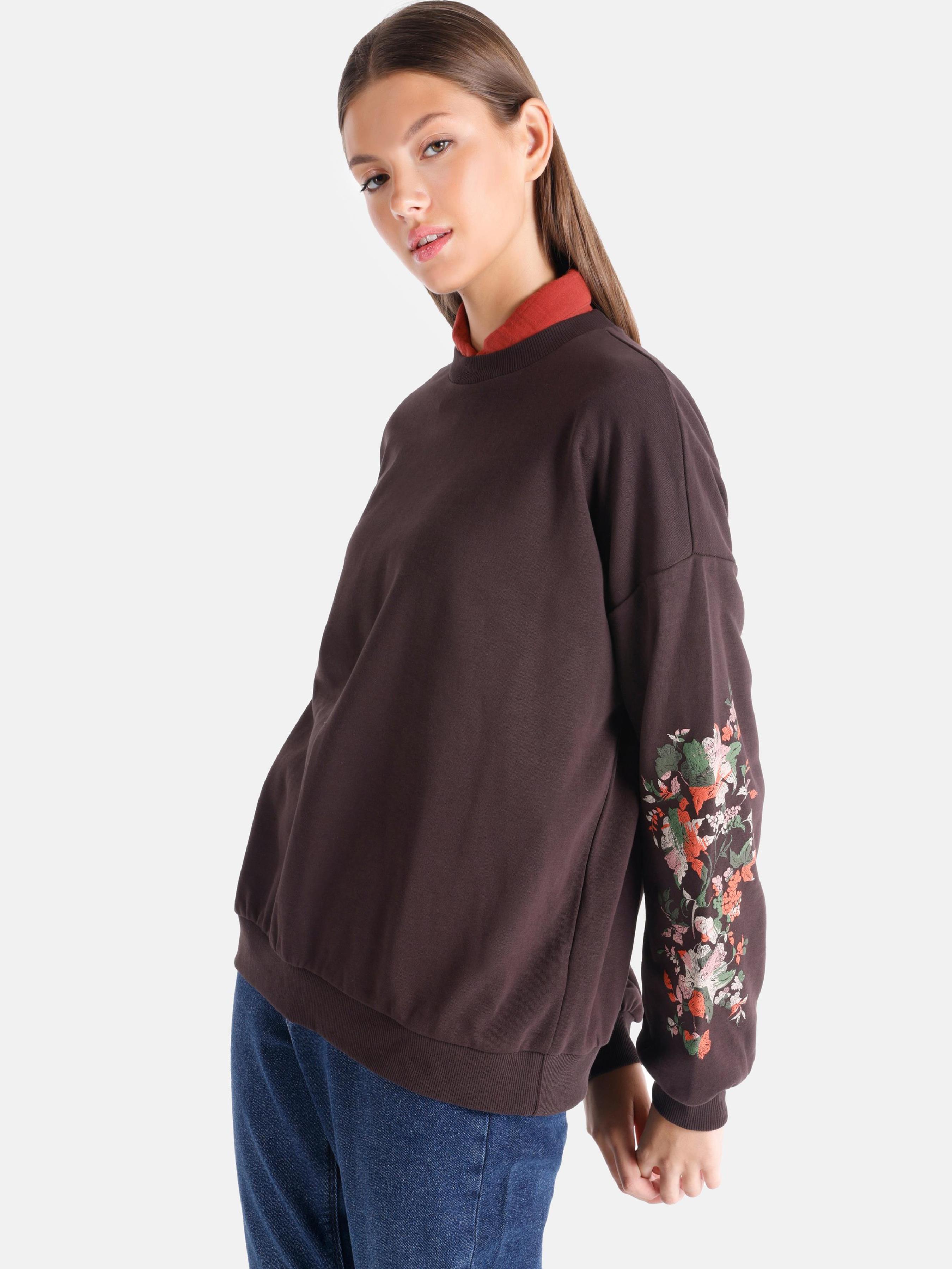 Жіноче Худі та світшоти Colin’s  (CL1065191_Q1.V1_DBR) колір коричневий, матеріал комбінований верх