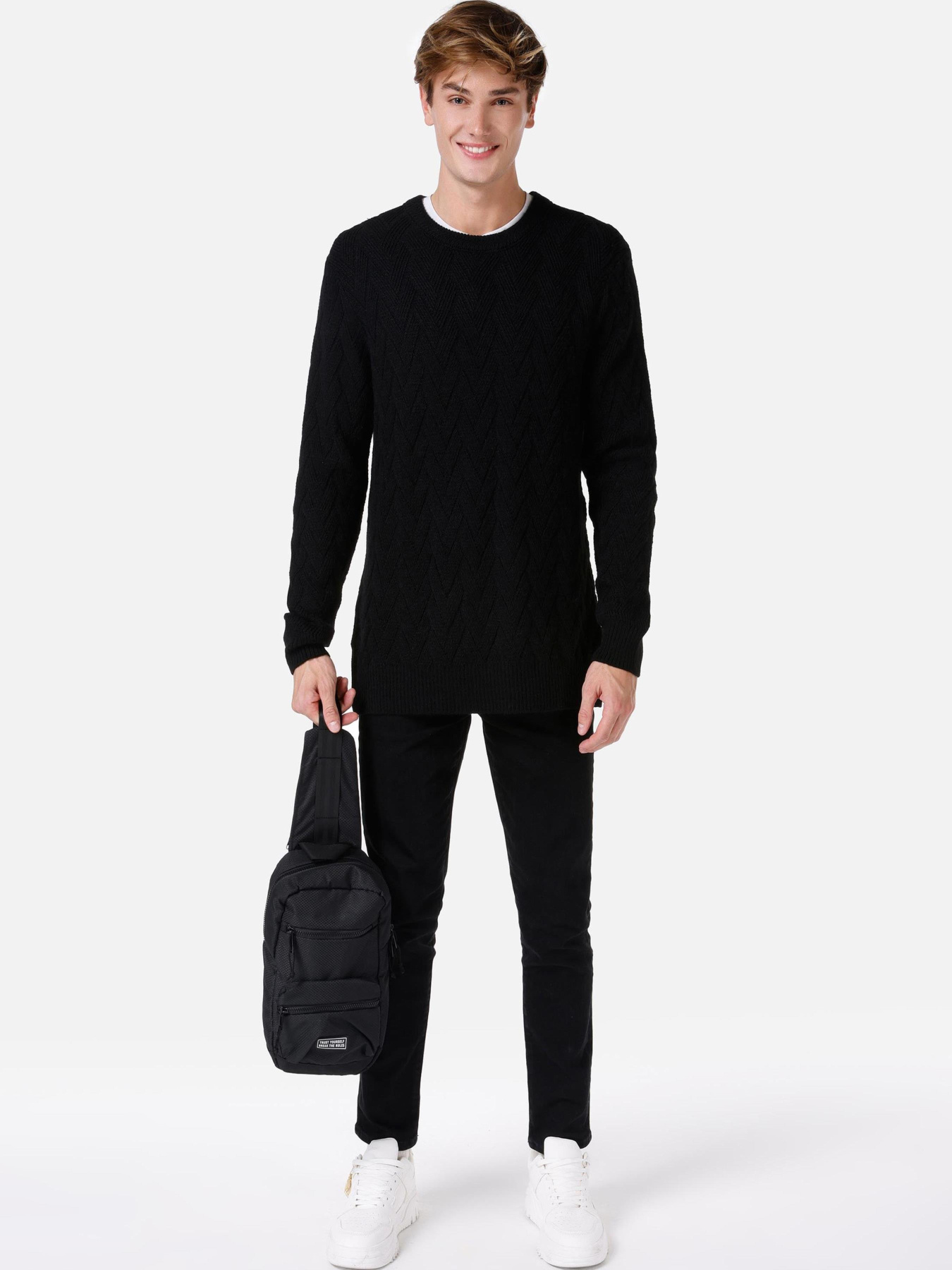 Кофты и свитера Colin’s модель CL1064739_Q1.V1_BLK Фото