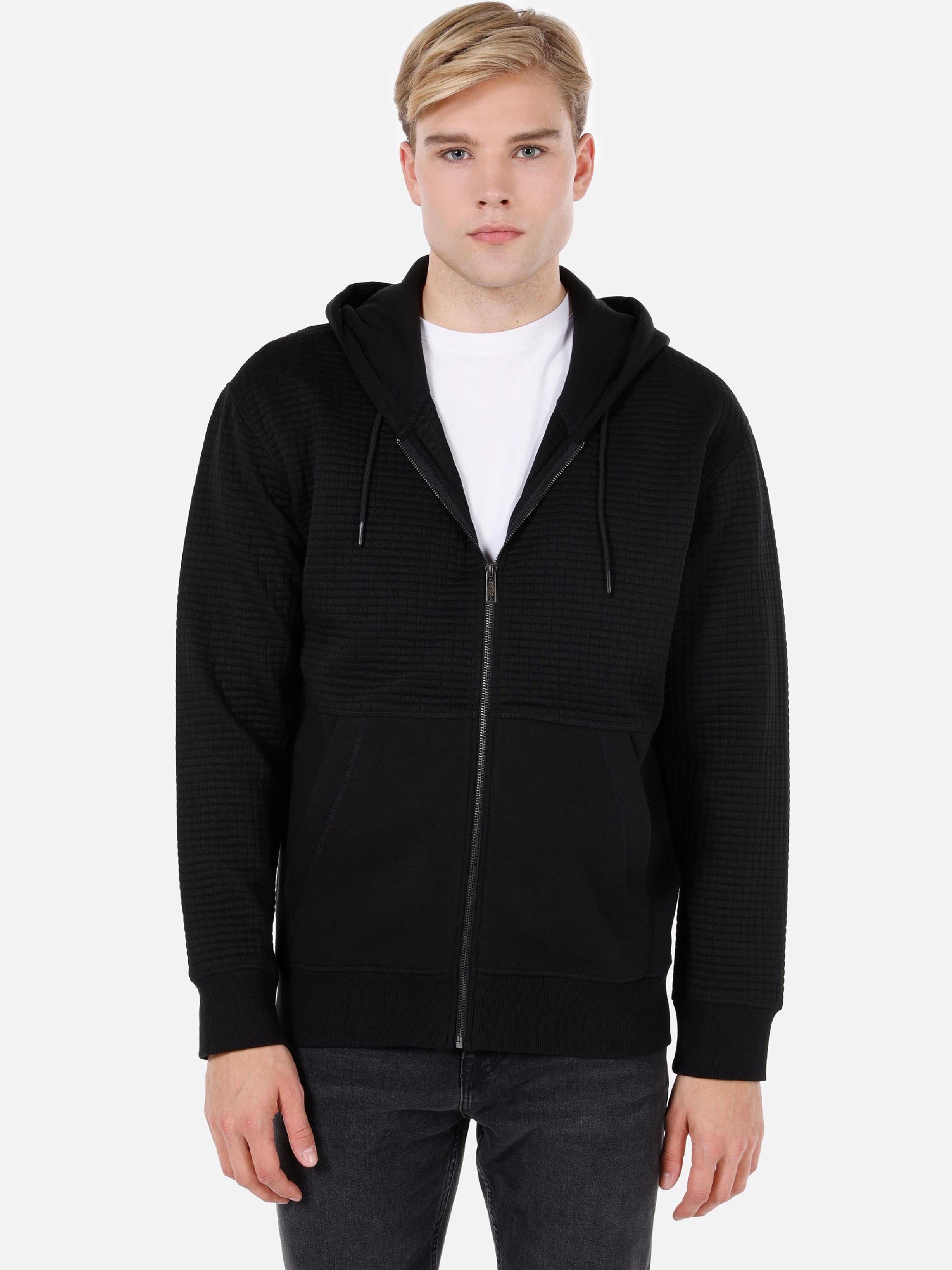 Чоловіче Худі та світшоти Colin’s  (CL1071909_Q1.V1_BLK) колір чорний, матеріал комбінований верх Colin’s - купити в Україні