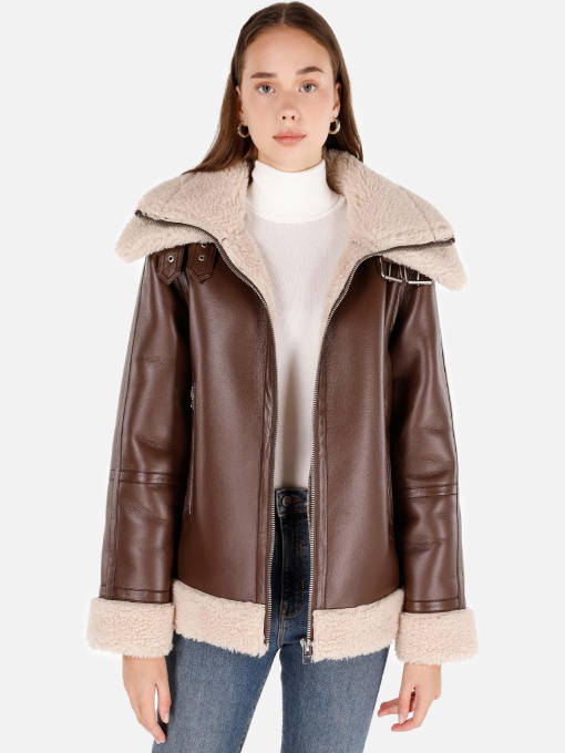 Шубы и дубленки Colin’s модель CL1070354_Q1.V1_BRW Фото