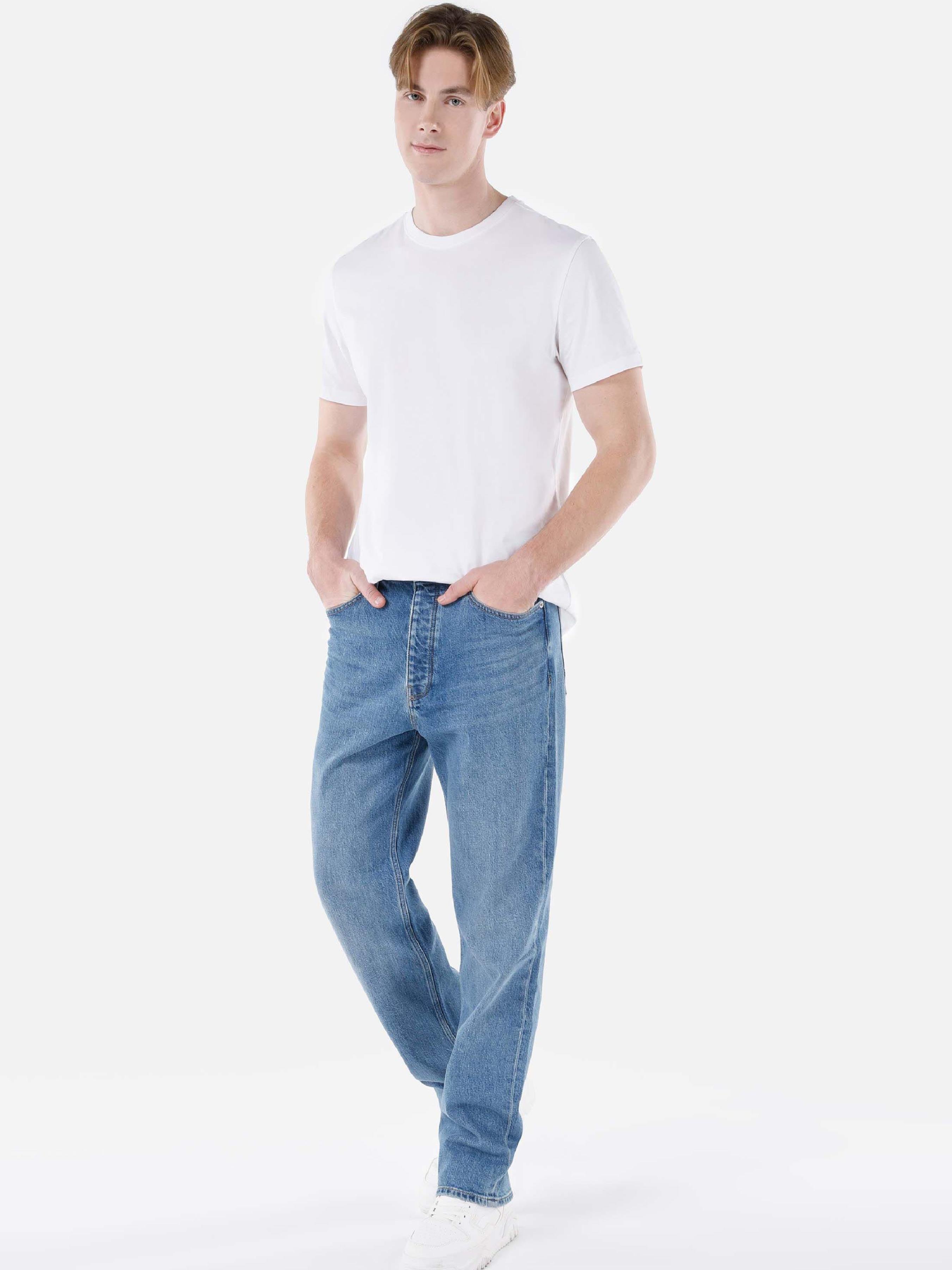 Чоловічі Прямі джинси Colin’s  (CL1068674_Q1.V1_DN43291) колір блакитний, матеріал комбінований верх