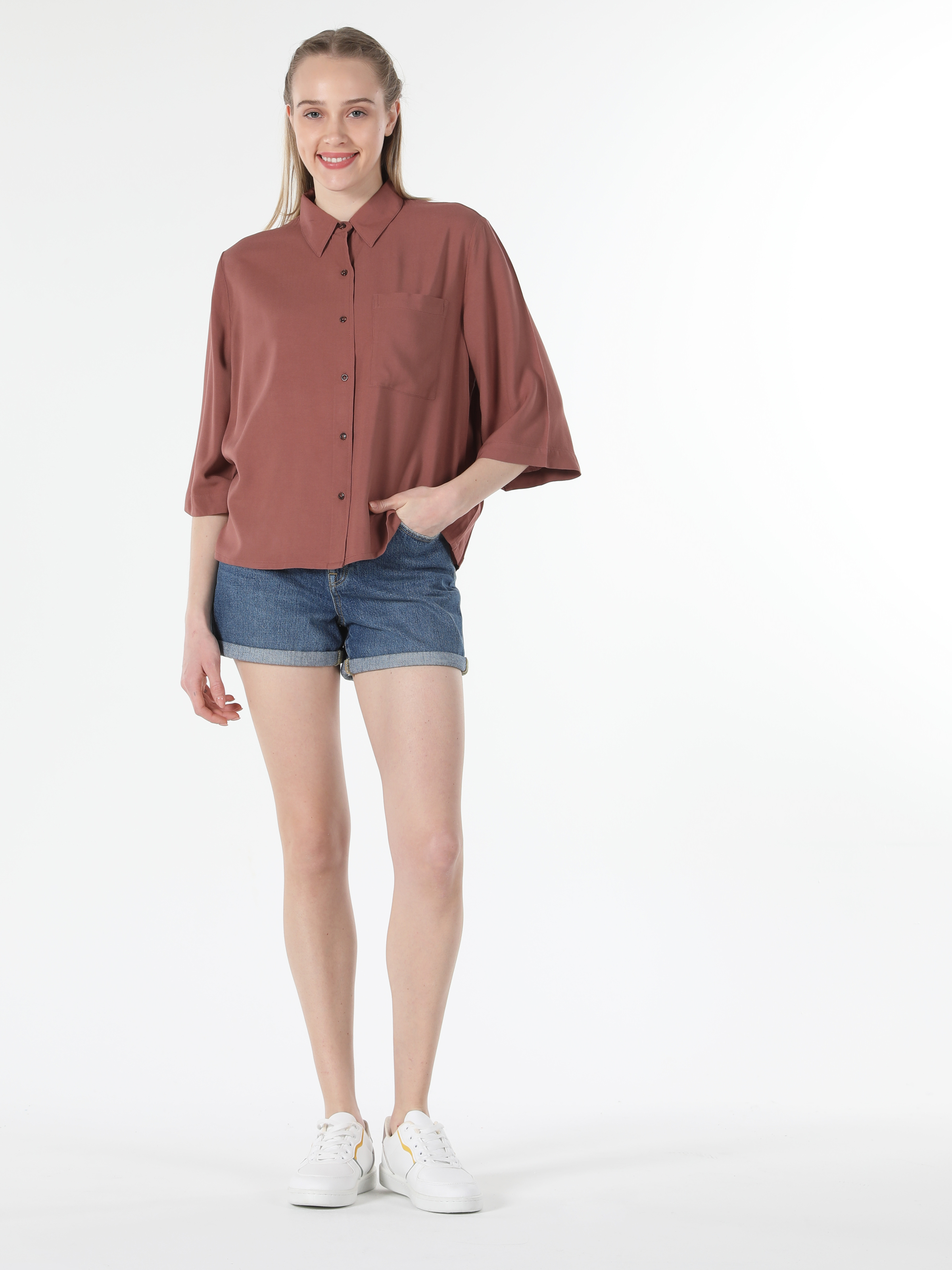 Жіночі Сорочки Colin’s  (CL1057300_Q1.V1_HZN) колір коричневий, матеріал комбінований верх Colin’s - купити в Україні