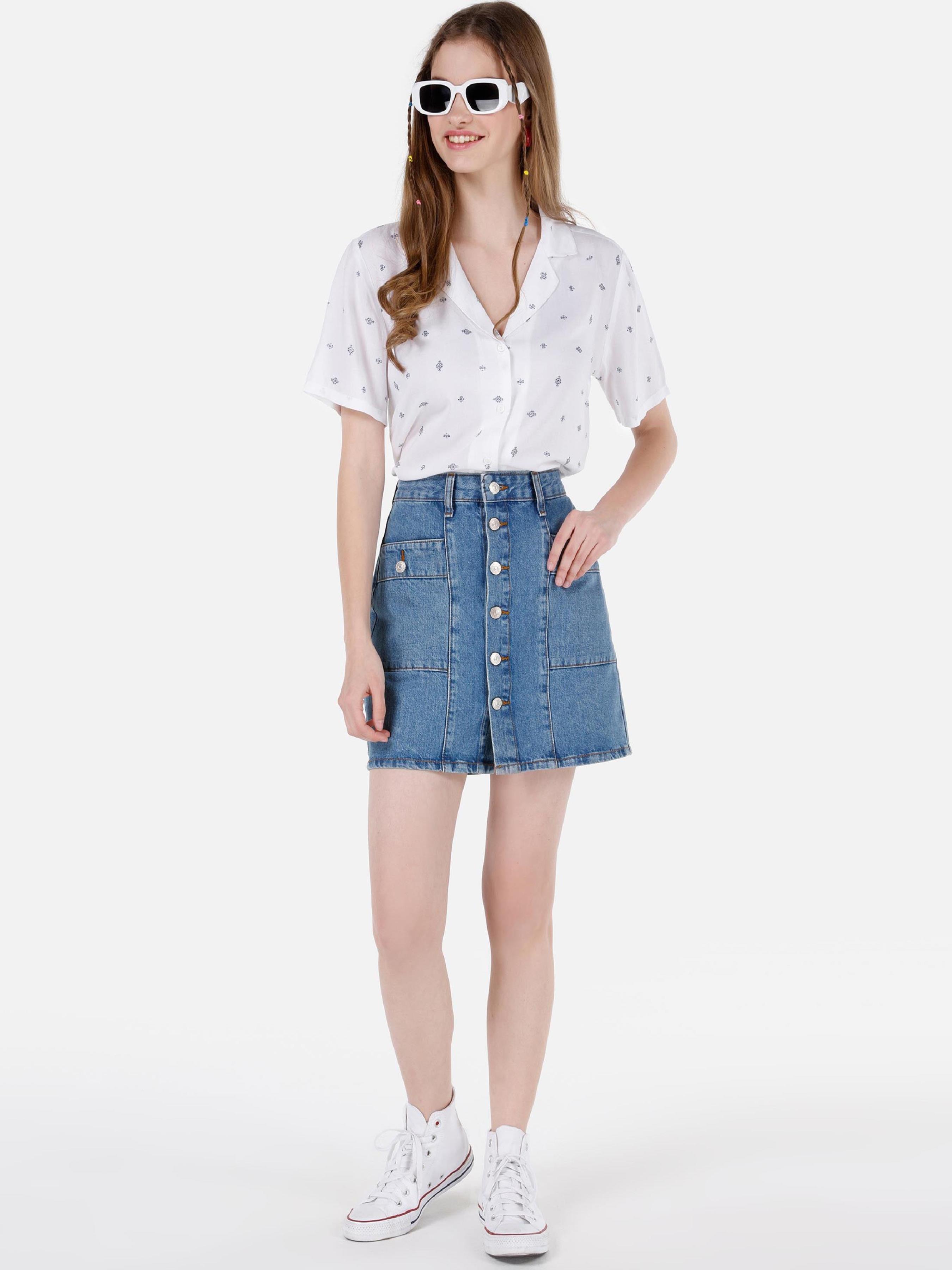 Жіночі Спідниці Colin’s  (CL1068632_Q1.V1_DN40508) колір джинс, матеріал комбінований верх