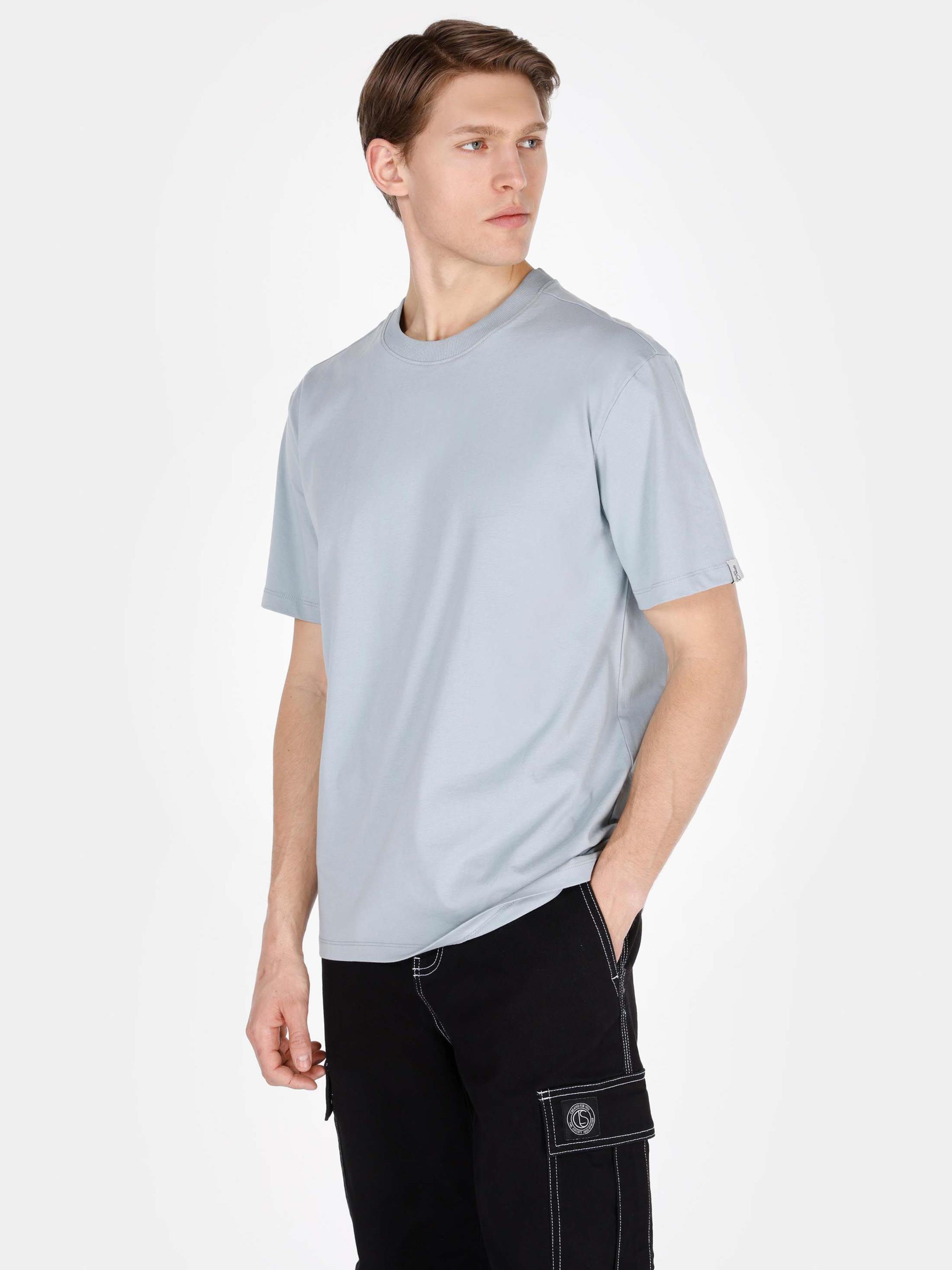 Чоловічі Футболки і поло Colin’s  (CL1073965_Q1.V1_LBL) колір блакитний, матеріал комбінований верх Colin’s - купити в Україні