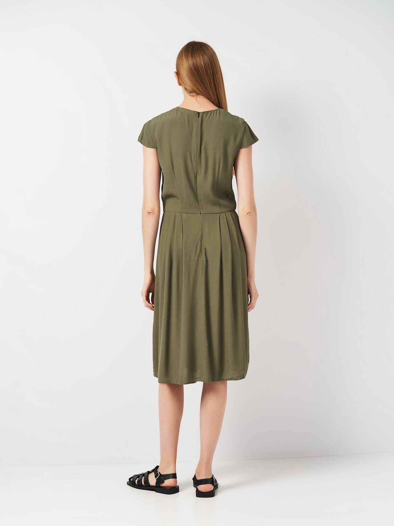 Платье миди H&M модель 2001071ral_Хаки Фото