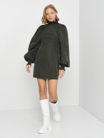 Платье мини H&M модель 5233001abr_темный хаки Фото