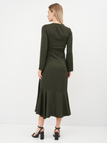 Платье миди H&M модель 9184311RP31_темно-зеленый Платье миди H&M модель 9184311RP31_темно-зеленый Фото