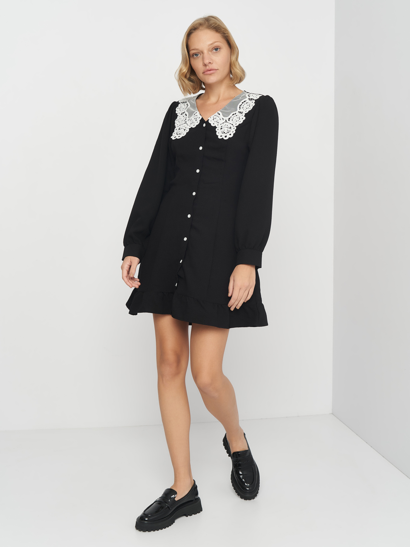 Платье мини H&M модель 9565023wer_Черный Фото