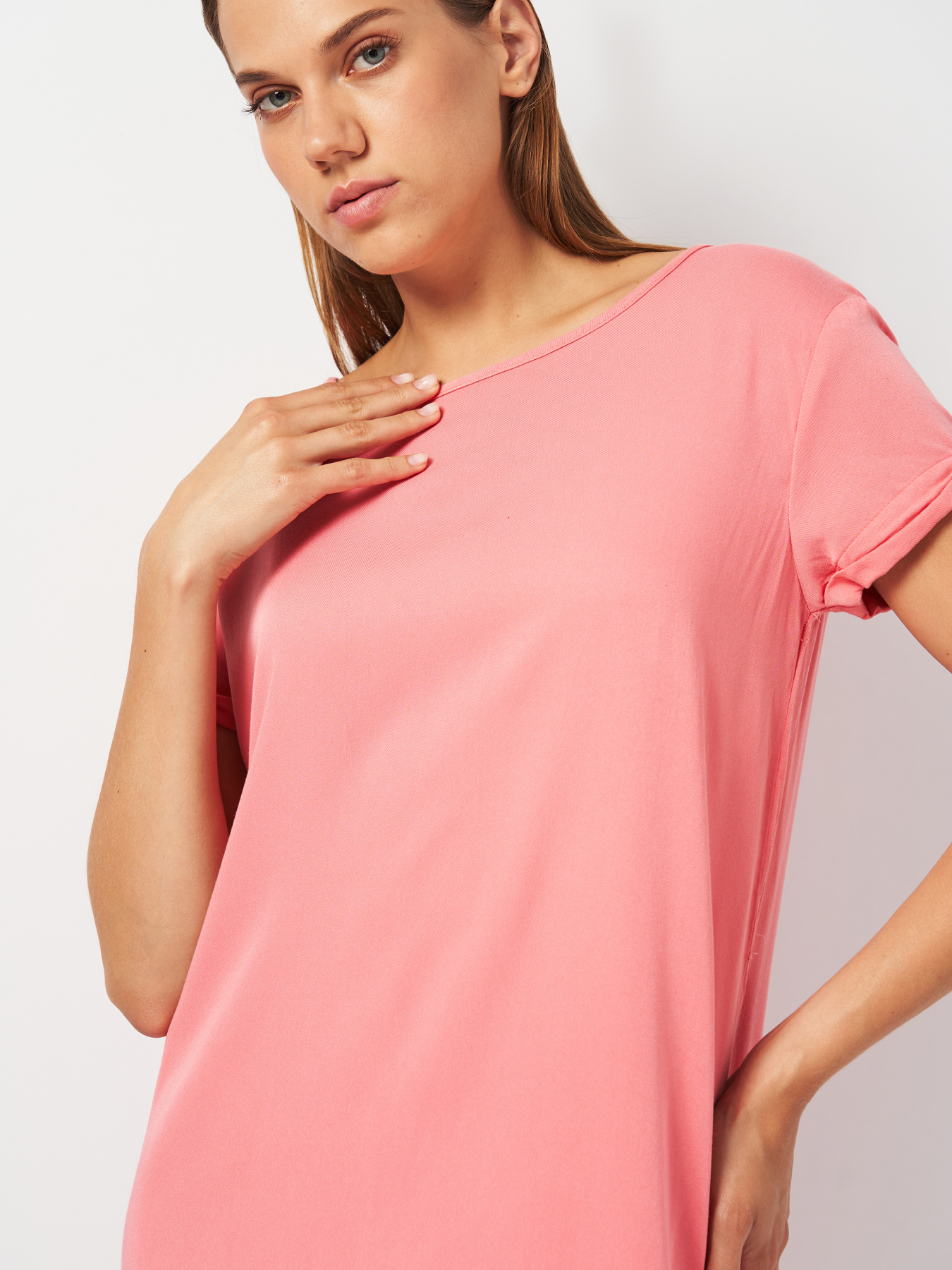 Платье-футболка H&M модель 9668663ral_Розовый Платье-футболка H&M модель 9668663ral_Розовый Фото