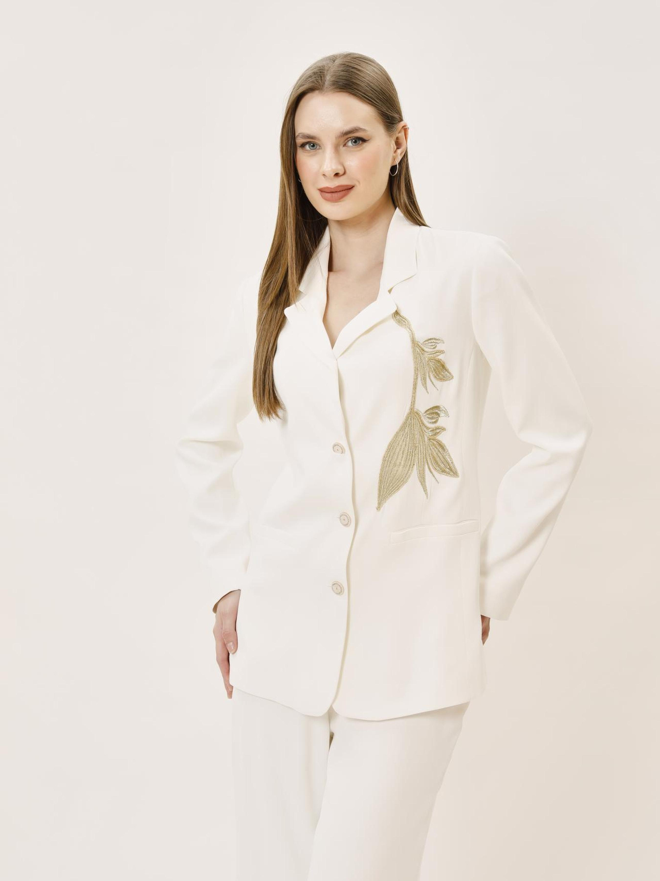 Жакет Sassofono модель A242-SF-302241_молочный Фото