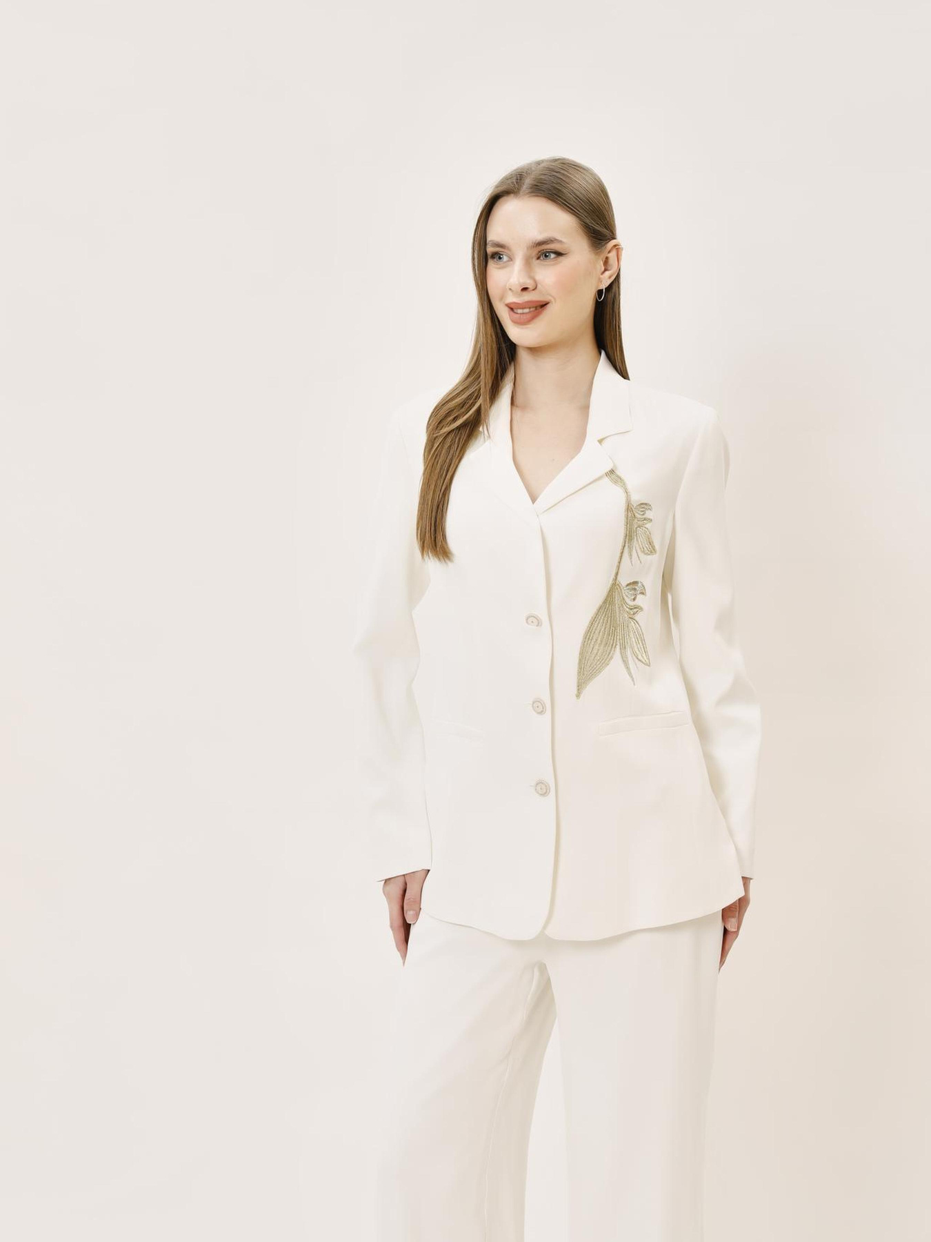 Жакет Sassofono модель A242-SF-302241_молочный Фото