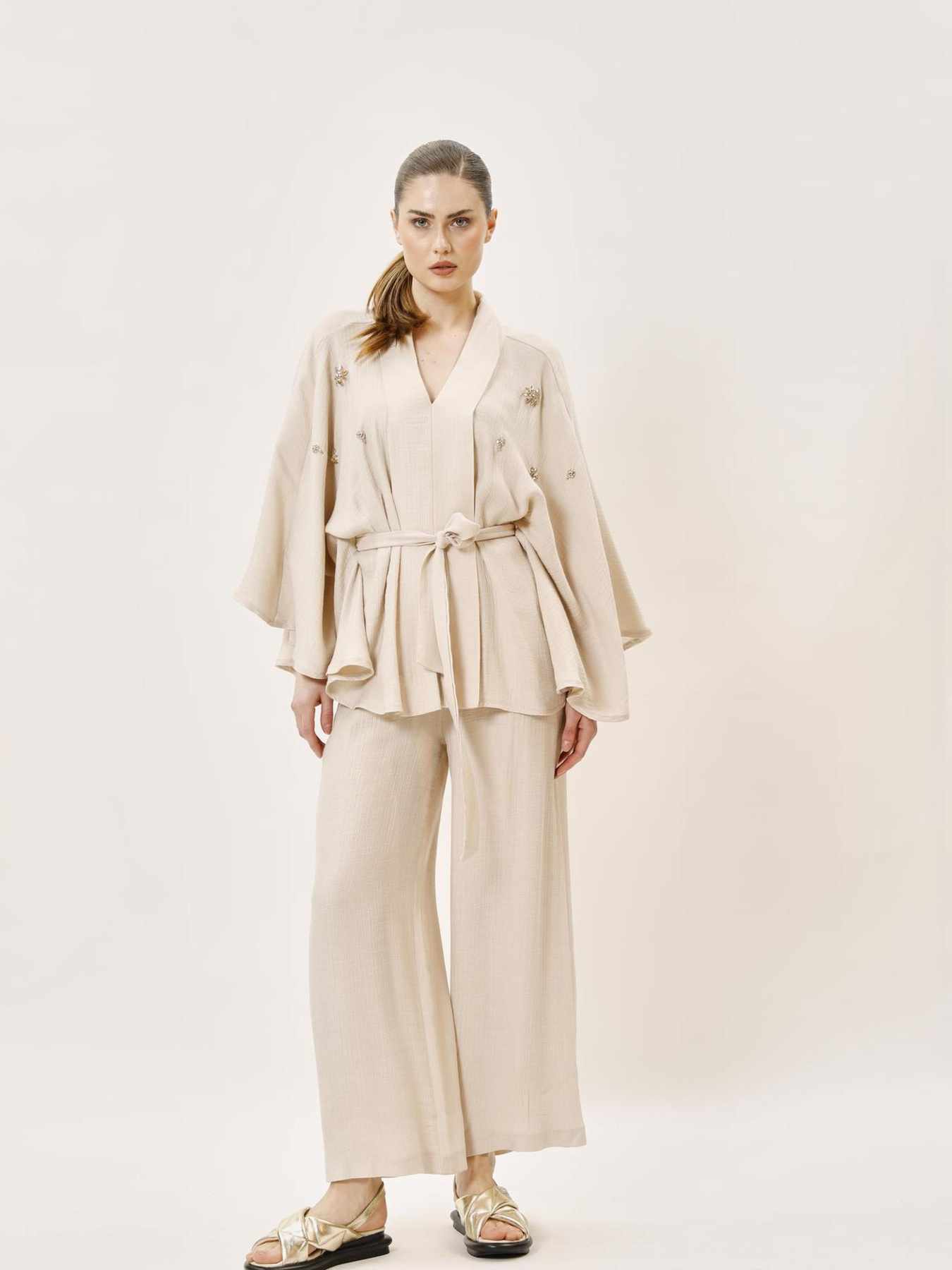 Повсякденний костюм Sassofono модель A242-SF-306501_молочный Фото