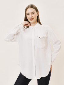 Рубашка повседневная Sassofono модель A242-SF-PT4352_белый Фото