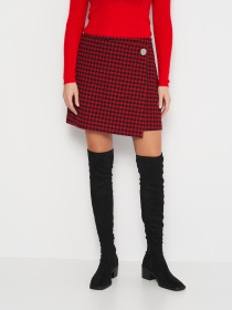 Юбка мини H&M модель 1102583arl_Черно-красный Фото