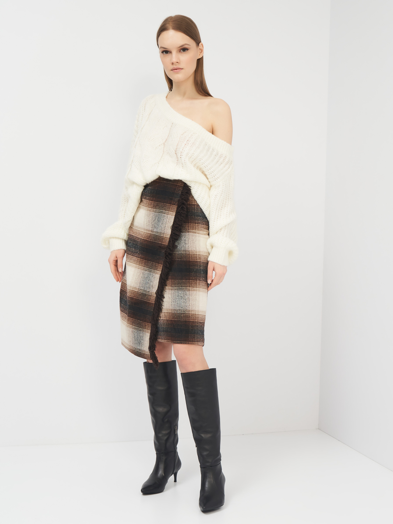 Спідниця міді H&M модель 8190250abr_Бежевый Фото