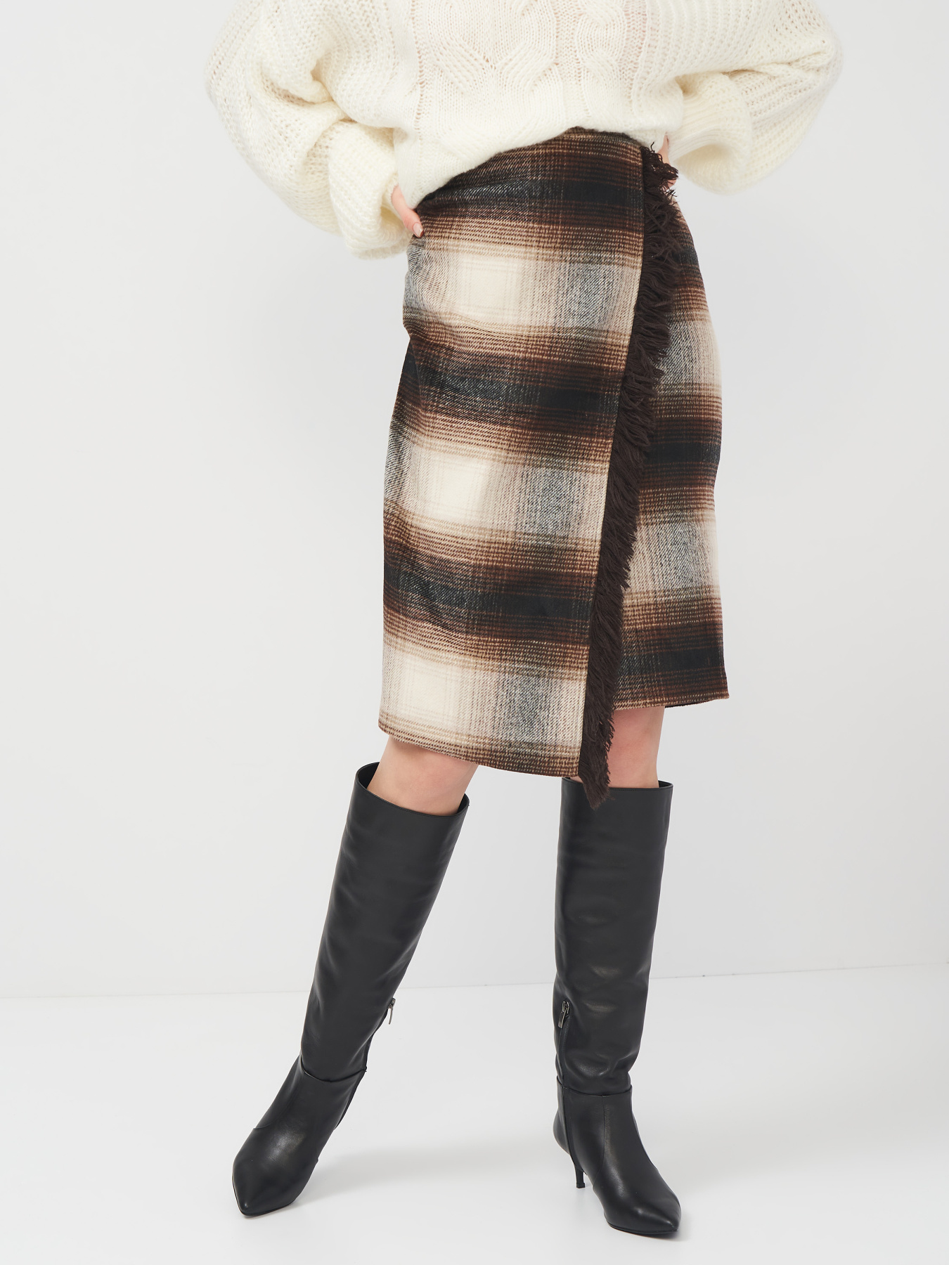 Юбка миди H&M модель 8190250abr_Бежевый Юбка миди H&M модель 8190250abr_Бежевый Фото