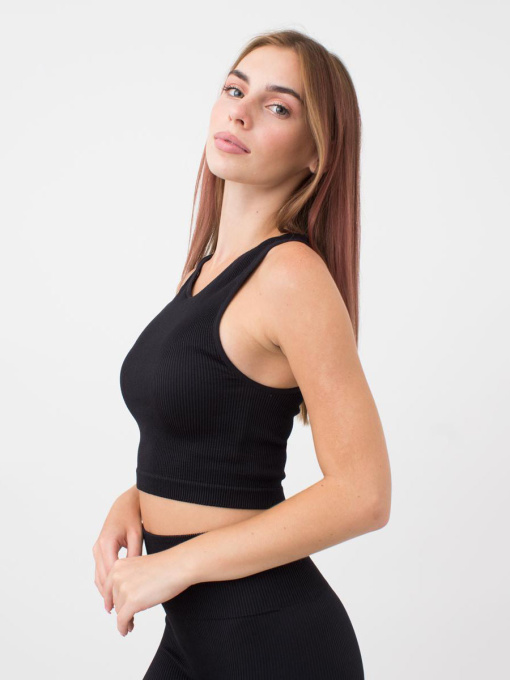 Топ спортивный Giulia Безшовний топ в рубчик на широких бретелях Halter Top Rib модель UP-00000901 Фото