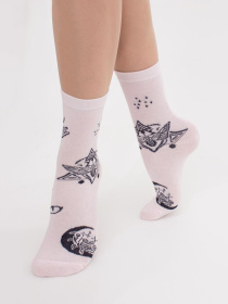 Носки Giulia Шкарпетки жіночі класичні бавовняні з малюнком в стилі бохо Ws3 Boho 007 модель UP-00001084 Фото