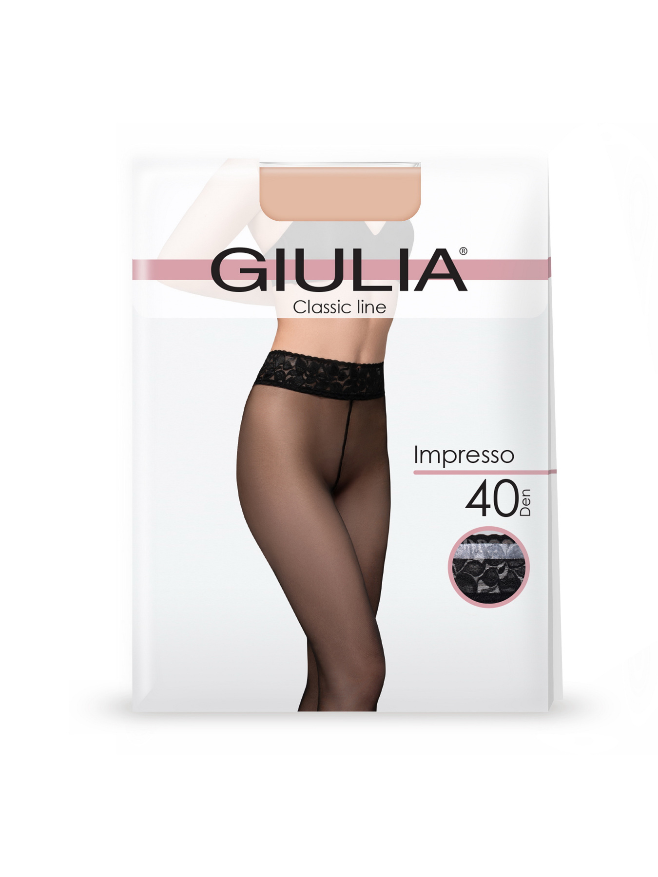 Колготы Giulia Класичні колготки з силіконовим поясом Impresso 40 модель UP-00001428 Фото