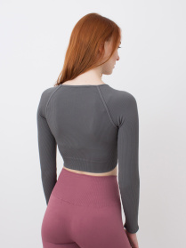 Топ Giulia Топ вкорочений з довгим рукавом Cop Top Rib модель UP-00001982 Фото