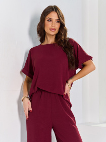 Костюм ISSA Plus модель 12766_темно_бордовый Фото