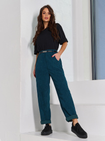 Штани повсякденні ISSA Plus модель 15058_темно_зеленый Фото