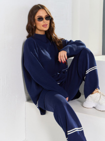 Повсякденний костюм ISSA Plus модель WN20-690_темно_синий Повсякденний костюм ISSA Plus модель WN20-690_темно_синий Фото