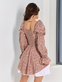 Платье мини ISSA Plus модель SA-594_бежевый Фото