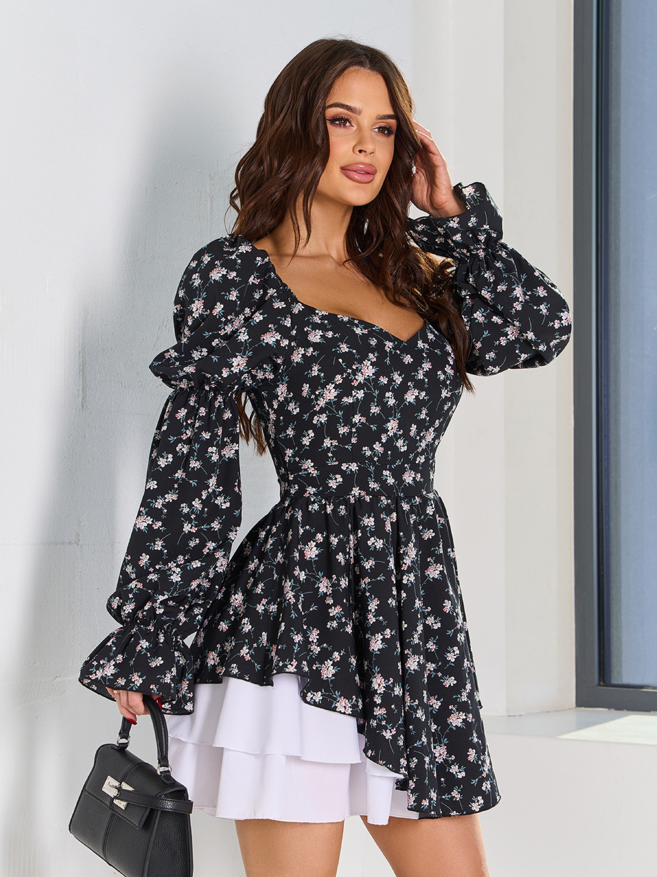 Платье мини ISSA Plus модель SA-594_черный Фото