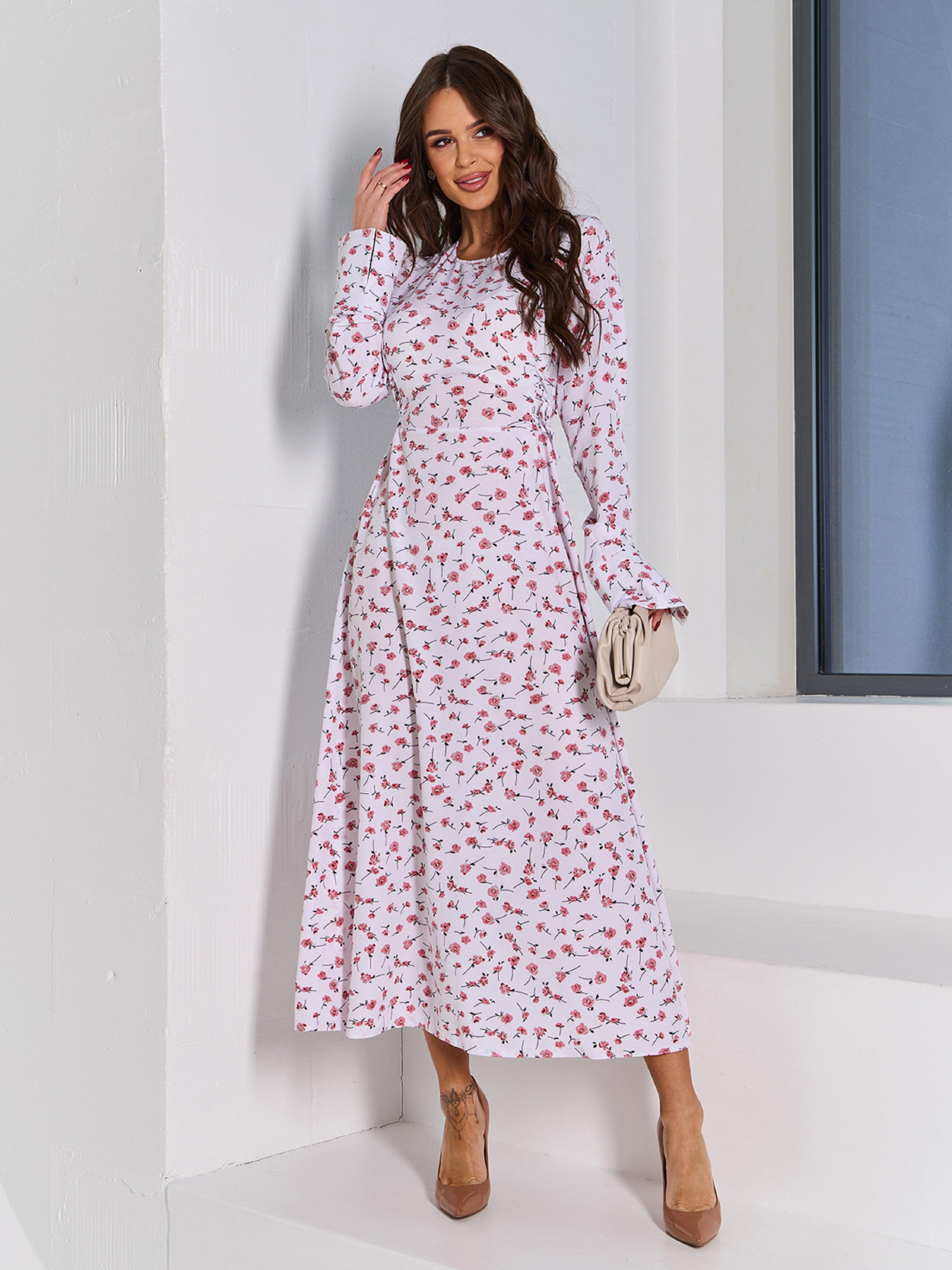 Платье макси ISSA Plus модель SA-588A_белый Фото