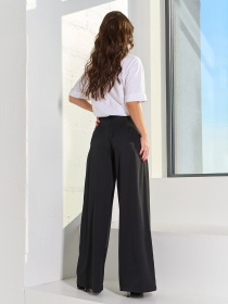 Штани палаццо ISSA Plus модель SA-595_черный Фото