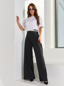 Штани палаццо ISSA Plus модель SA-595_черный Фото