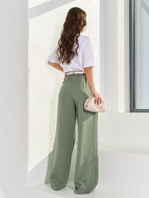 Штани палаццо ISSA Plus модель 14442_оливковый Фото