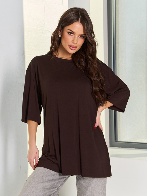 Футболка ISSA Plus модель 14495_коричневый Фото