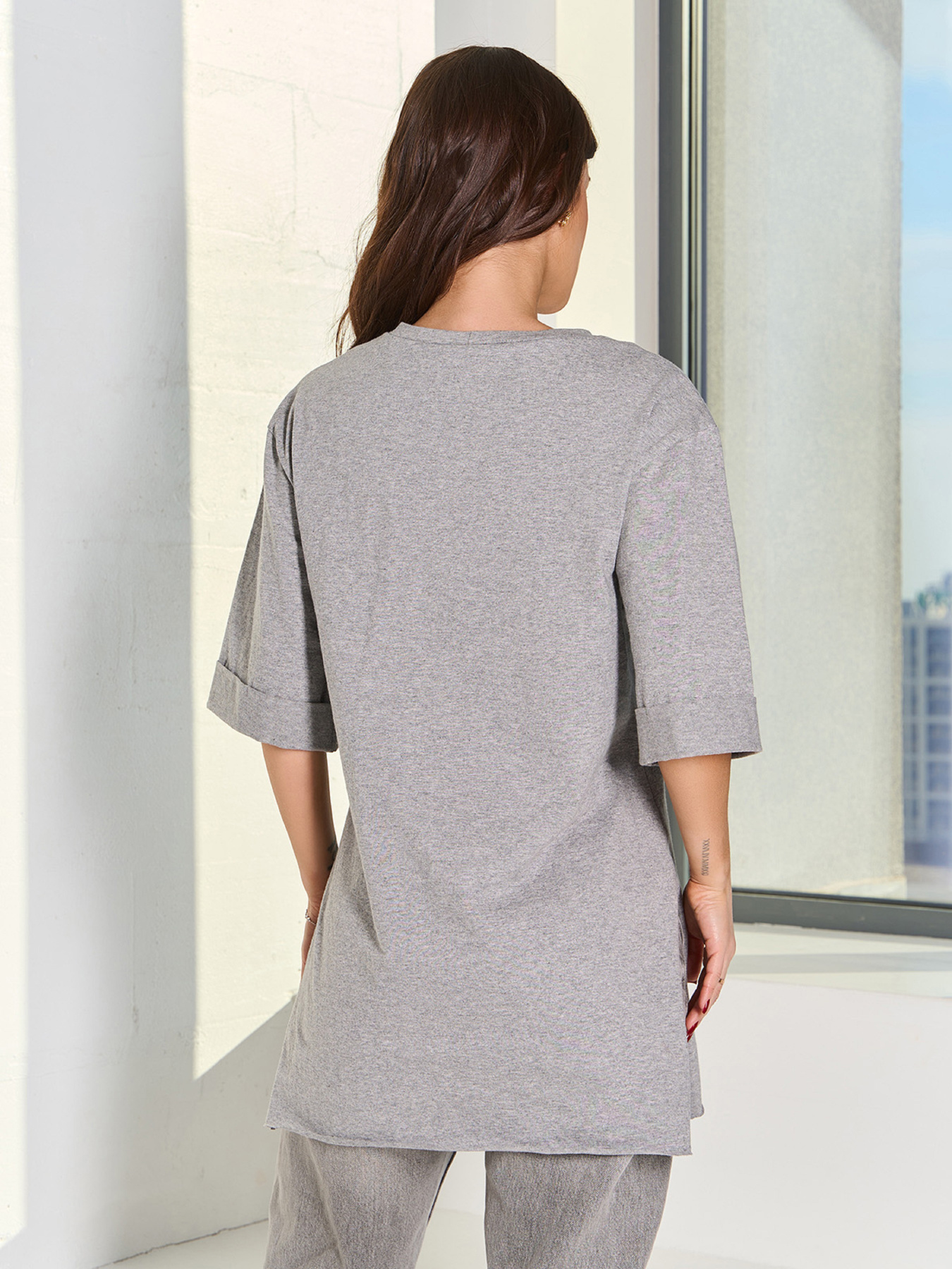 Футболка ISSA Plus модель 15061_серый Фото