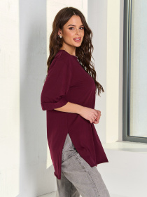 Футболка ISSA Plus модель 15061_темно_бордовый Фото