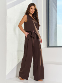 Повседневный костюм ISSA Plus модель 15065_коричневый Повседневный костюм ISSA Plus модель 15065_коричневый Фото