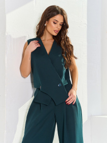 Повседневный костюм ISSA Plus модель 15065_темно_зеленый Повседневный костюм ISSA Plus модель 15065_темно_зеленый Фото