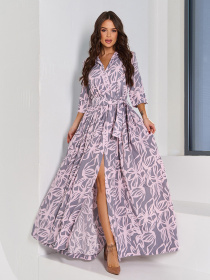 Платье макси ISSA Plus модель 15067_серый Фото