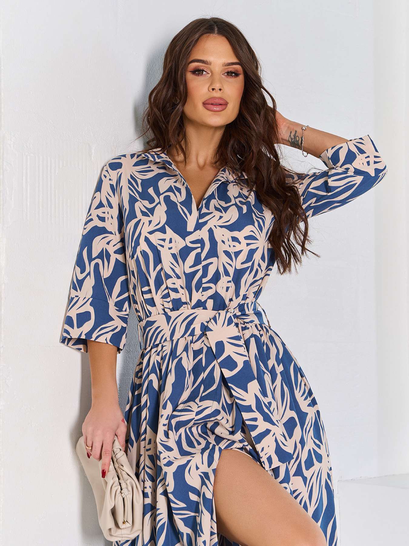 Платье макси ISSA Plus модель 15067_синий Фото