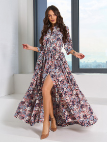 Платье макси ISSA Plus модель 15068_мультиколор Фото