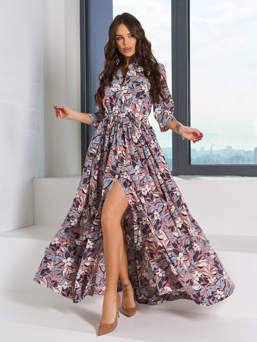 Платье макси ISSA Plus модель 15068_мультиколор Фото