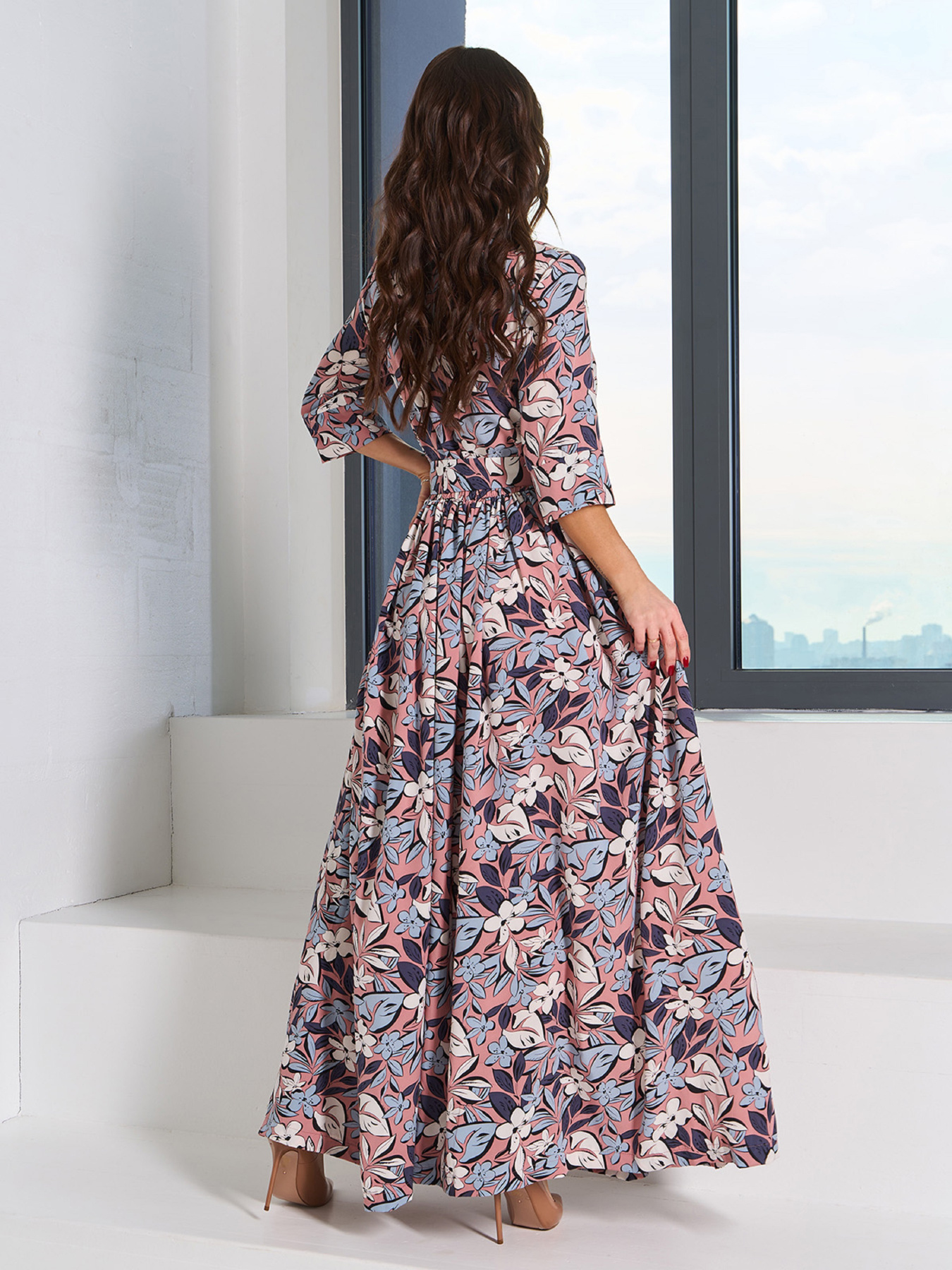 Платье макси ISSA Plus модель 15068_мультиколор Фото